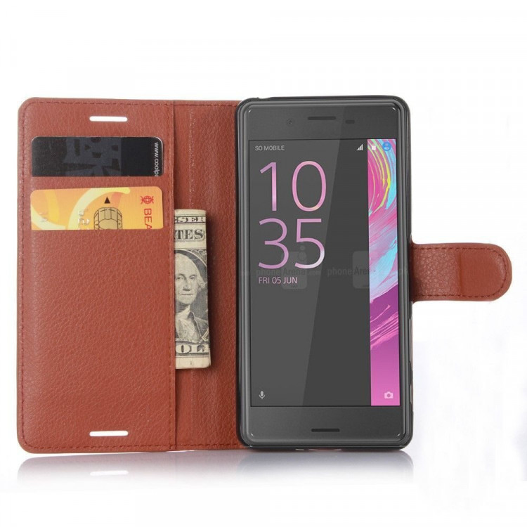 Чехол с визитницей для Sony Xperia L1 (коричневый)