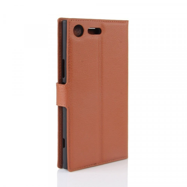 Чехол с визитницей для Sony Xperia XZ Premium (коричневый)