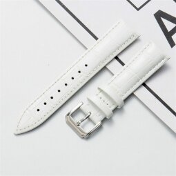 Кожаный ремешок Crocodile Design для часов 18мм (белый)