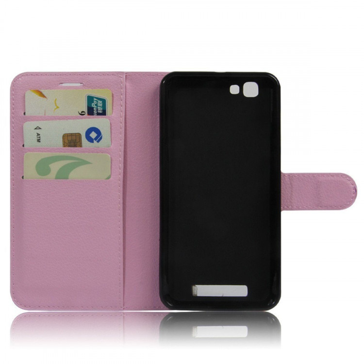Чехол с визитницей для ZTE Blade A610 (розовый)