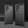 Чехол-накладка Carbon Fibre для Samsung Galaxy S23 Ultra (черный)