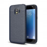Чехол-накладка Litchi Grain для Samsung Galaxy J2 Pro 2018 (темно-синий)