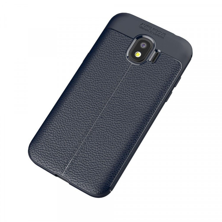 Чехол-накладка Litchi Grain для Samsung Galaxy J2 Pro 2018 (темно-синий)