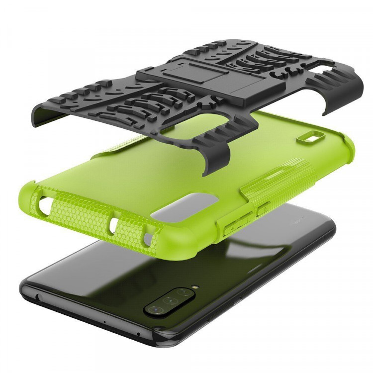 Чехол Hybrid Armor для Xiaomi Mi CC9 / Xiaomi Mi 9 Lite (черный + зеленый)
