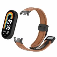 Кожаный ремешок с магнитной застежкой для Xiaomi Mi Smart Band 8, Xiaomi Mi Band 8 (коричневый) Кожаный ремешок с магнитной застежкой для Xiaomi Mi Smart Band 8, Xiaomi Mi Band 8 (коричневый)