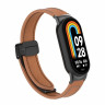 Кожаный ремешок с магнитной застежкой для Xiaomi Mi Smart Band 8, Xiaomi Mi Band 8 (коричневый)