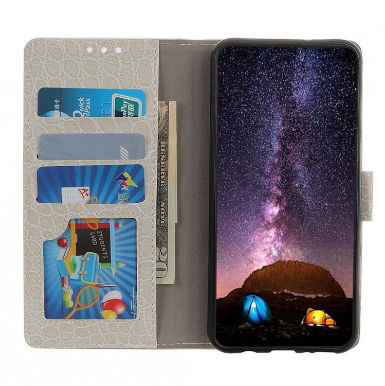 Чехол Crocodile Texture для Samsung Galaxy A50 / Galaxy A50s / Galaxy A30s (белый)