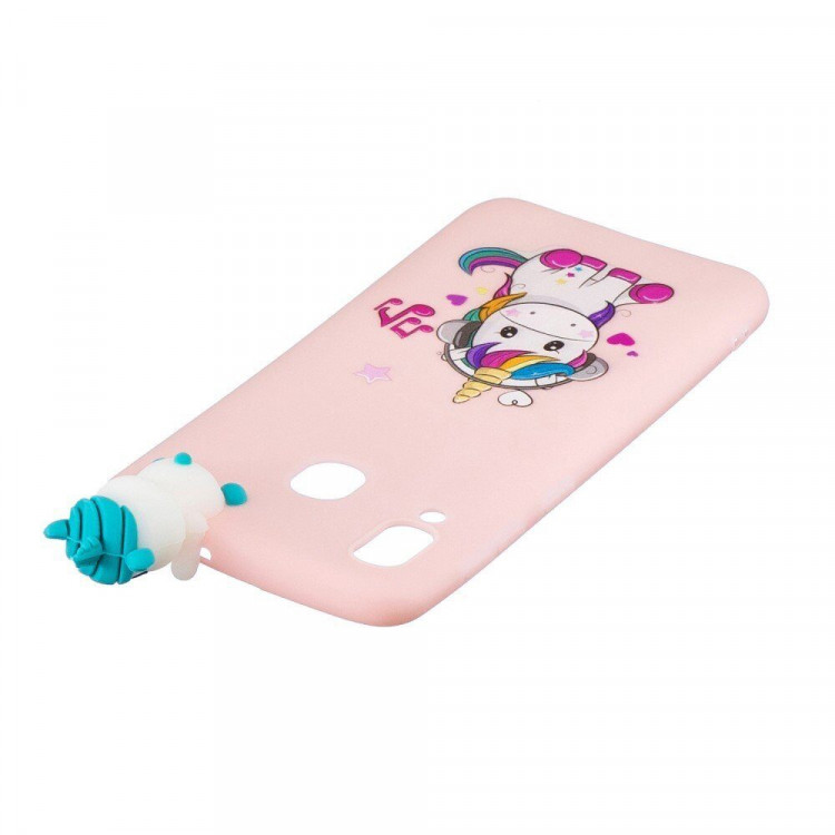 Силиконовый чехол 3D для Samsung Galaxy A30 / Galaxy A20 (Unicorn Enjoying Music)