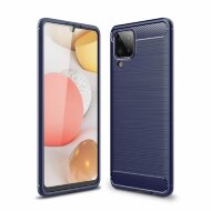 Чехол-накладка Carbon Fibre для Samsung Galaxy A12 (темно-синий) Чехол-накладка Carbon Fibre для Samsung Galaxy A12 (темно-синий)