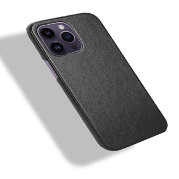 Кожаная накладка-чехол для iPhone 14 Pro (черный) Кожаная накладка-чехол для iPhone 14 Pro (черный)