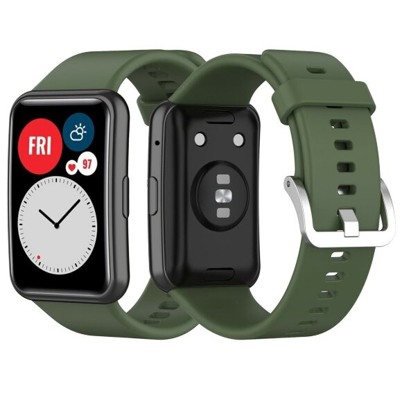 Силиконовый ремешок для Huawei Watch Fit TIA-B09 (темно-зеленый) Силиконовый ремешок для Huawei Watch Fit TIA-B09 (темно-зеленый)
