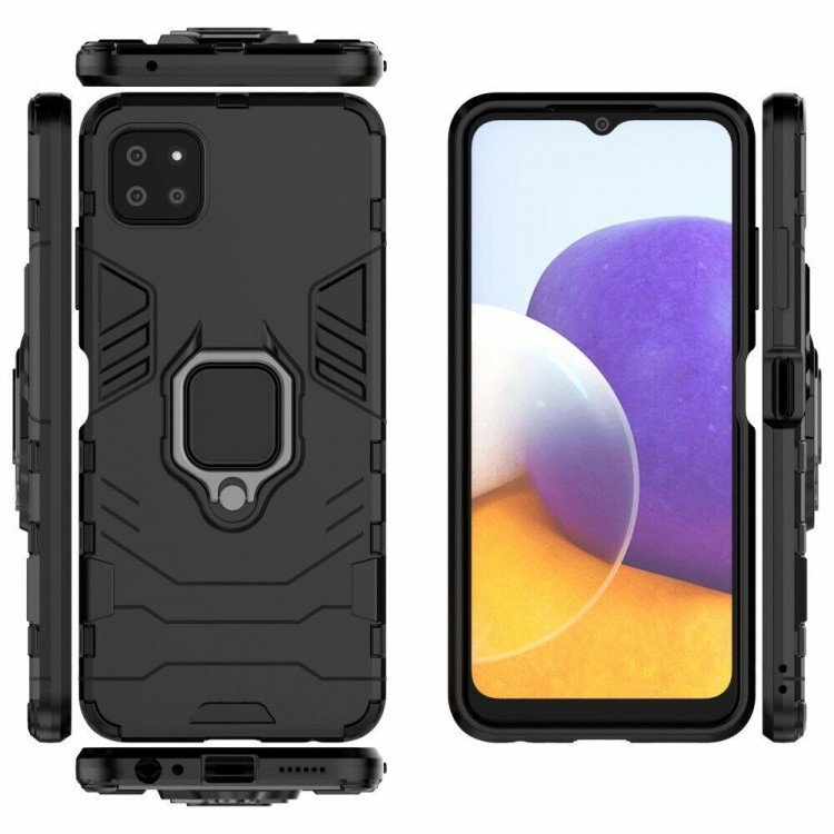 Чехол Armor Ring Holder для Samsung Galaxy A22s 5G (черный)