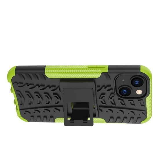 Чехол Hybrid Armor для iPhone 14 Plus (черный + зеленый)