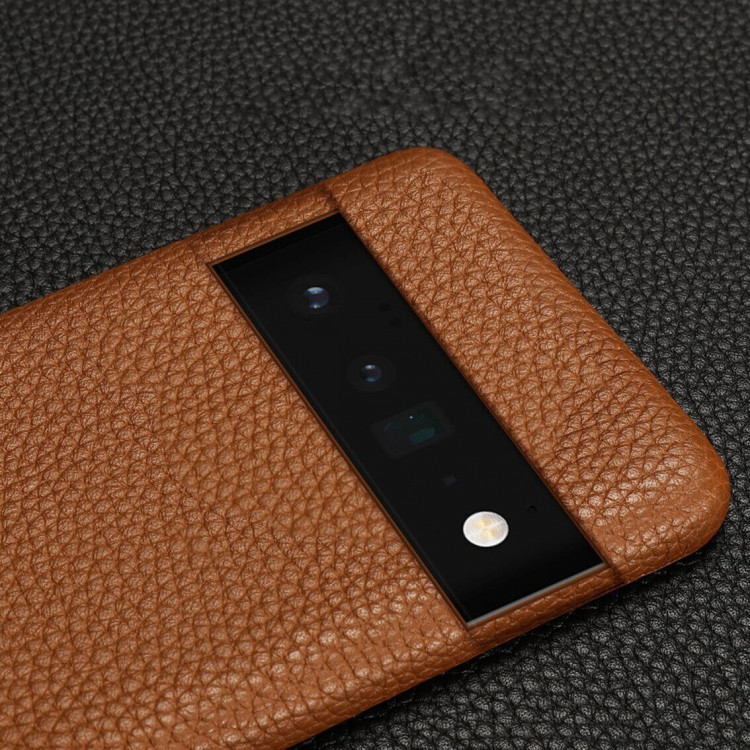 Кожаный чехол Cowhide для Google Pixel 6 Pro (коричневый)