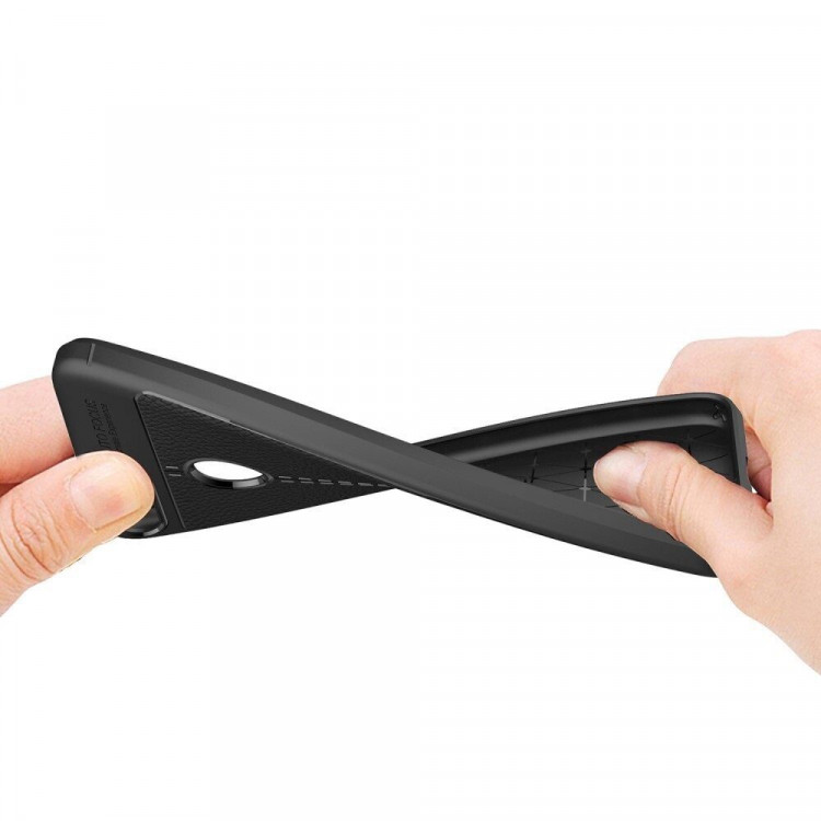 Чехол-накладка Litchi Grain для Huawei Honor 9i / Honor 9N (черный)