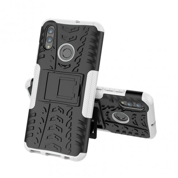 Чехол Hybrid Armor для Huawei Honor 10 Lite / P Smart (2019)  (черный + белый)