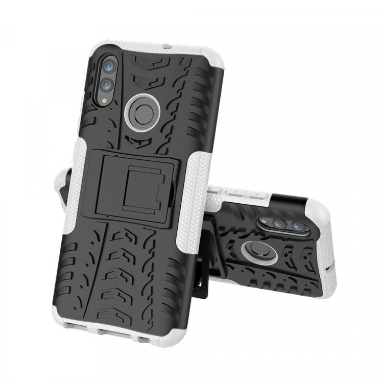 Чехол Hybrid Armor для Huawei Honor 10 Lite / P Smart (2019)  (черный + белый)