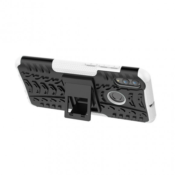 Чехол Hybrid Armor для Huawei Honor 10 Lite / P Smart (2019)  (черный + белый)