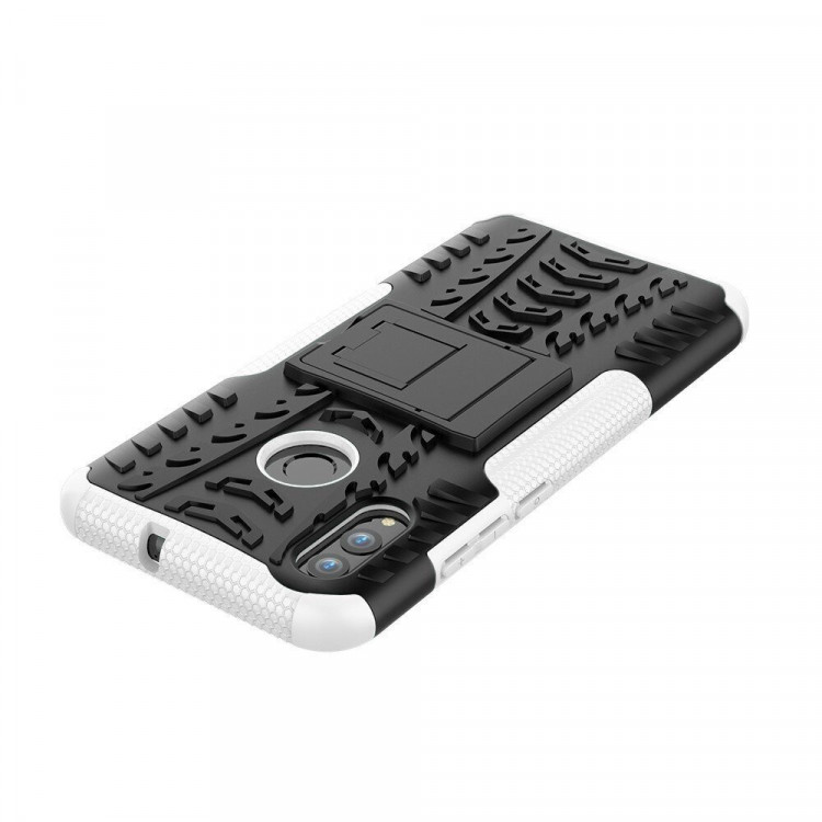 Чехол Hybrid Armor для Huawei Honor 10 Lite / P Smart (2019)  (черный + белый)
