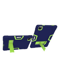 Гибридный TPU чехол для iPad Pro 11 (2022, 2021, 2020) (темно-синий + зеленый)