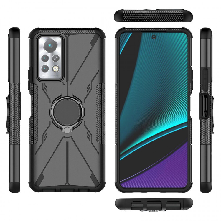 Чехол Armor Shockproof Ring Holder для Infinix Note 11 Pro (черный)