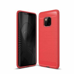 Чехол-накладка Carbon Fibre для Huawei Mate 20 Pro (красный)
