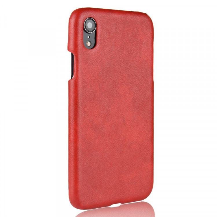 Чехол Litchi Texture для iPhone XR (красный)