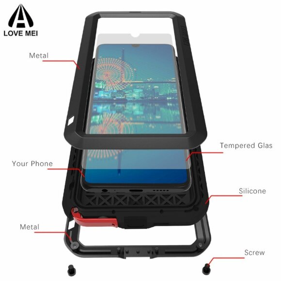 Гибридный чехол LOVE MEI для Huawei P30 (желтый)