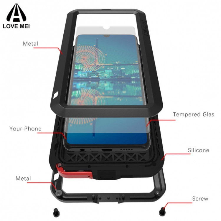 Гибридный чехол LOVE MEI для Huawei P30 (желтый)