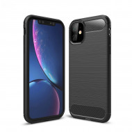 Чехол-накладка Carbon Fibre для iPhone 11 (черный)