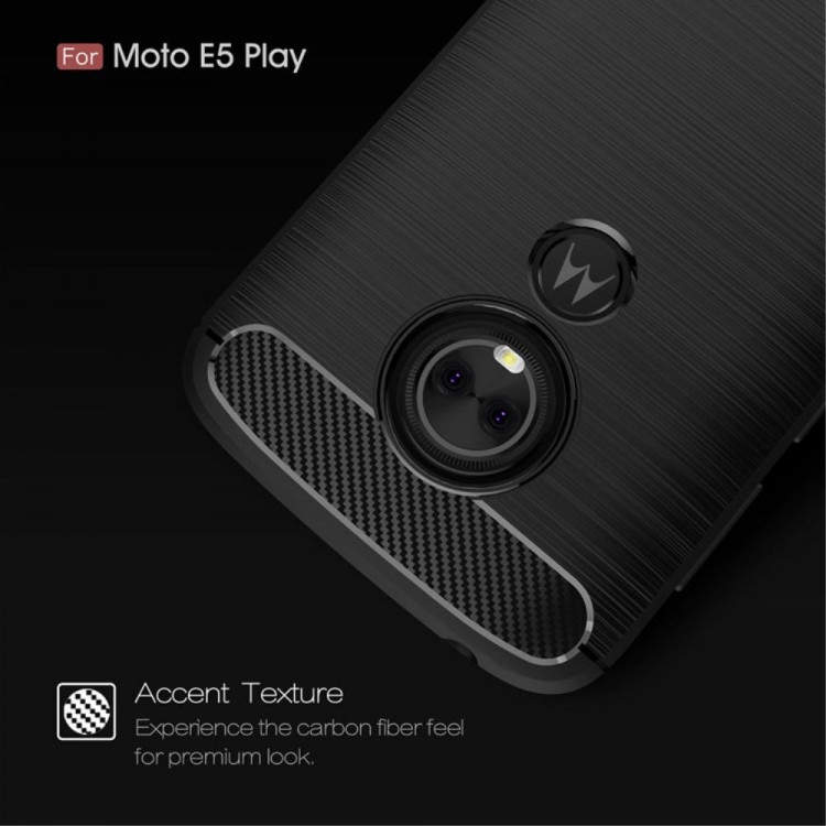 Чехол-накладка Carbon Fibre для Motorola Moto E5 Play (красный)