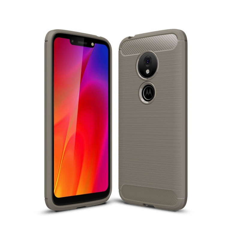 Чехол-накладка Carbon Fibre для Motorola Moto G7 Play (серый)