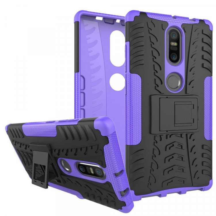Чехол Hybrid Armor для Lenovo Phab 2 Plus (черный + фиолетовый)