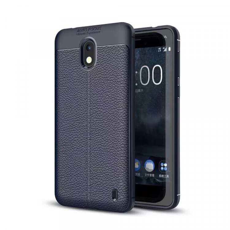 Чехол-накладка Litchi Grain для Nokia 2 (темно-синий)