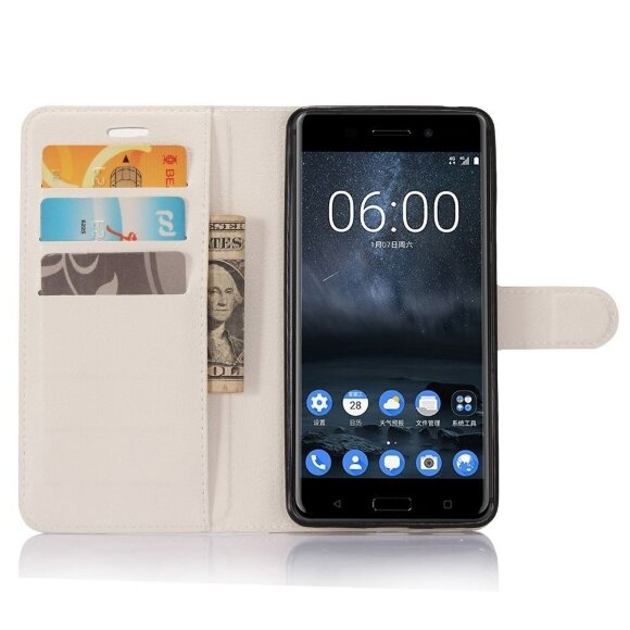Чехол с визитницей для Nokia 6 (белый)