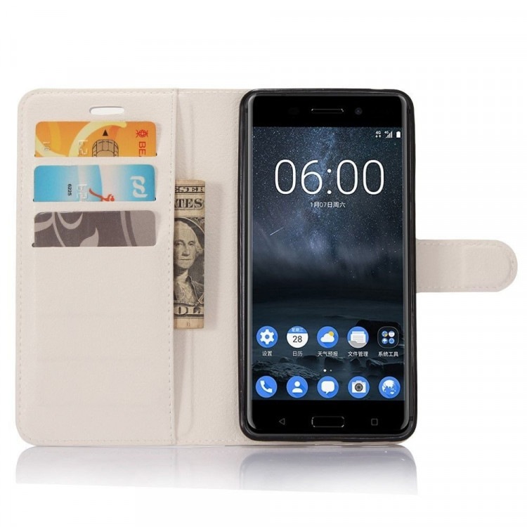 Чехол с визитницей для Nokia 6 (белый)