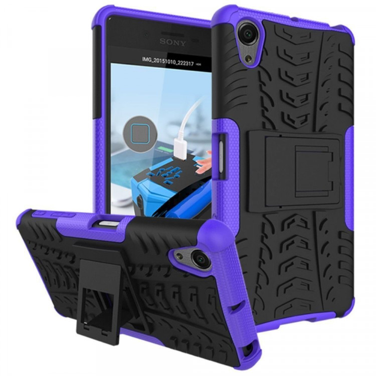 Чехол Hybrid Armor для Sony Xperia X Performance (черный + фиолетовый)