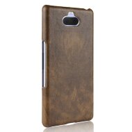 Кожаная накладка-чехол Litchi Texture для Sony Xperia 10 Plus (коричневый)