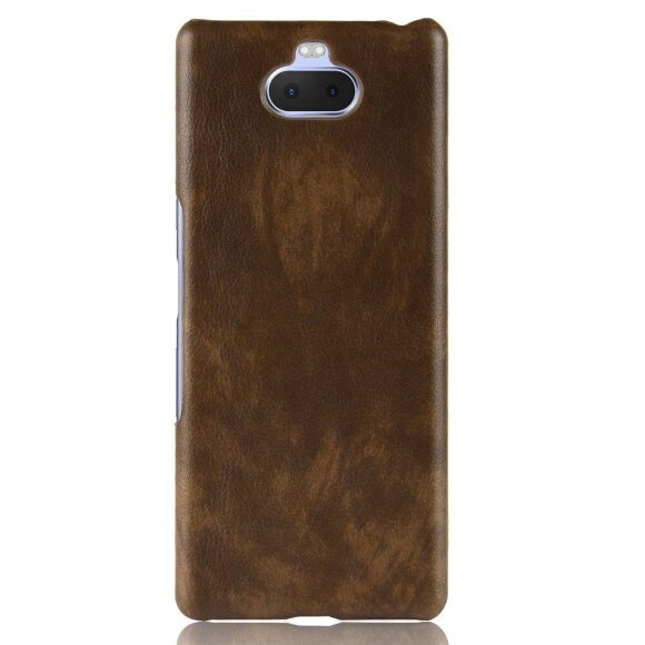 Кожаная накладка-чехол Litchi Texture для Sony Xperia 10 Plus (коричневый) Кожаная накладка-чехол Litchi Texture для Sony Xperia 10 Plus (коричневый)