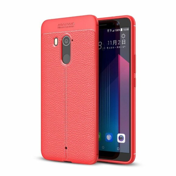 Чехол-накладка Litchi Grain для HTC U11+ (красный)
