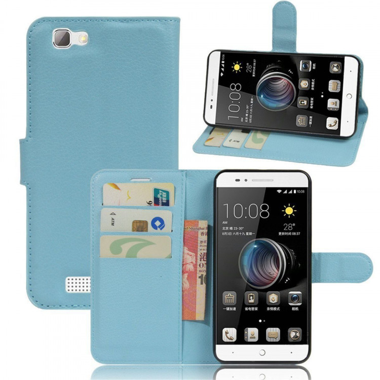 Чехол с визитницей для ZTE Blade A610 (голубой)