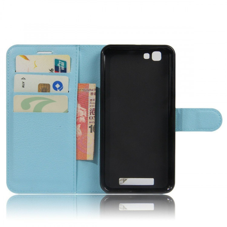 Чехол с визитницей для ZTE Blade A610 (голубой)