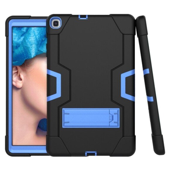 Гибридный TPU чехол для Samsung Galaxy Tab A 10.1 (2019) SM-T510 / SM-T515 (черный + голубой) Гибридный TPU чехол для Samsung Galaxy Tab A 10.1 (2019) SM-T510 / SM-T515 (черный + голубой)
