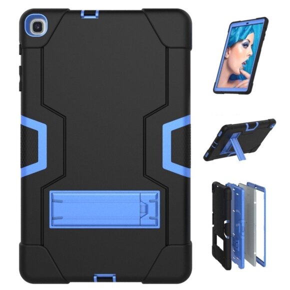 Гибридный TPU чехол для Samsung Galaxy Tab A 10.1 (2019) SM-T510 / SM-T515 (черный + голубой) Гибридный TPU чехол для Samsung Galaxy Tab A 10.1 (2019) SM-T510 / SM-T515 (черный + голубой)