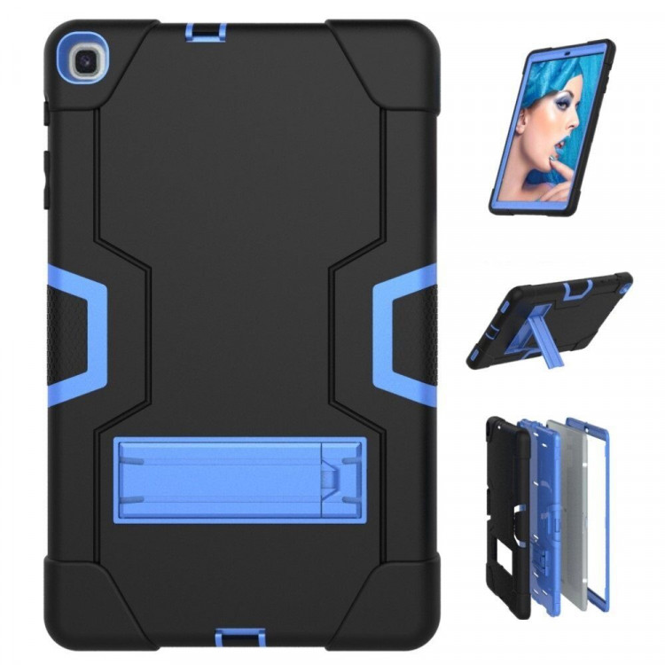 Гибридный TPU чехол для Samsung Galaxy Tab A 10.1 (2019) SM-T510 / SM-T515 (черный + голубой)