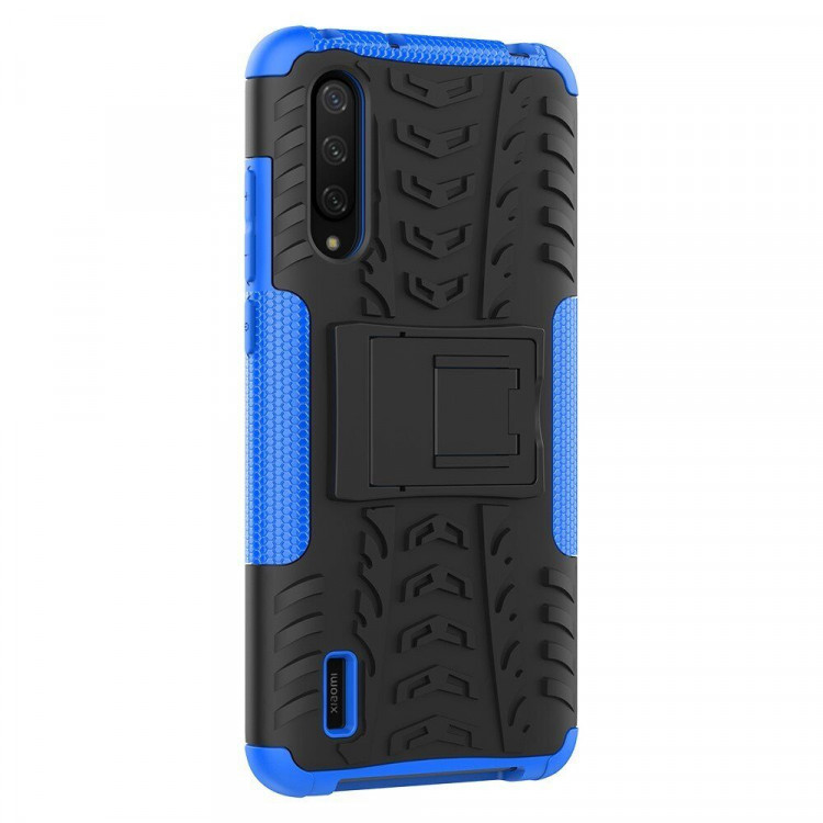 Чехол Hybrid Armor для Xiaomi Mi CC9 / Xiaomi Mi 9 Lite (черный + голубой)