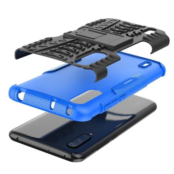 Чехол Hybrid Armor для Xiaomi Mi CC9 / Xiaomi Mi 9 Lite (черный + голубой) Чехол Hybrid Armor для Xiaomi Mi CC9 / Xiaomi Mi 9 Lite (черный + голубой)