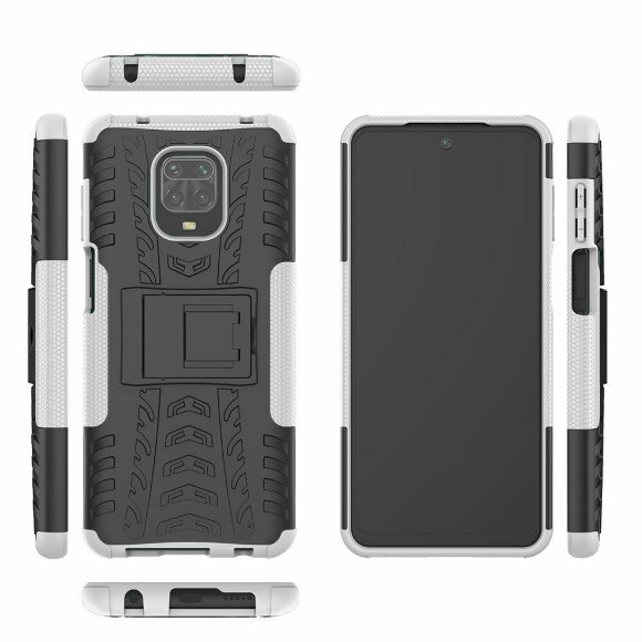 Чехол Hybrid Armor для Redmi Note 9S / Note 9 Pro / Note 9 Pro Max (черный + белый)