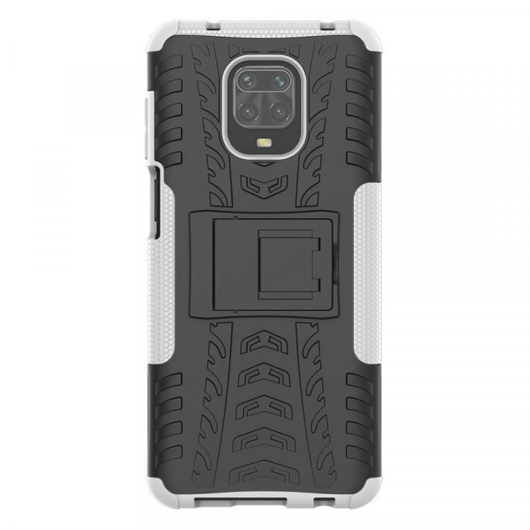 Чехол Hybrid Armor для Redmi Note 9S / Note 9 Pro / Note 9 Pro Max (черный + белый)