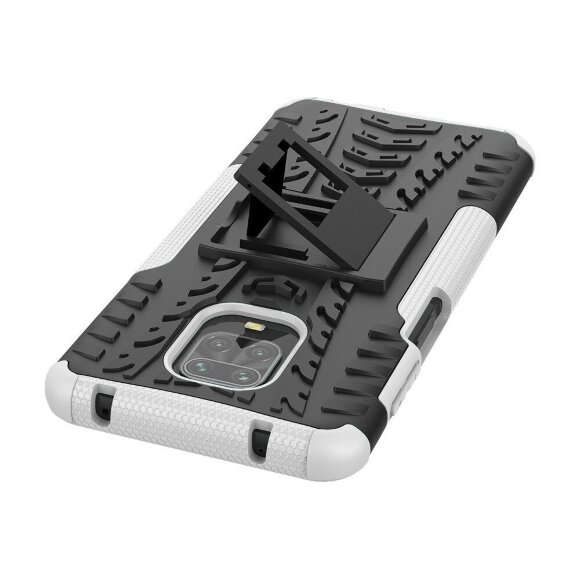 Чехол Hybrid Armor для Redmi Note 9S / Note 9 Pro / Note 9 Pro Max (черный + белый)